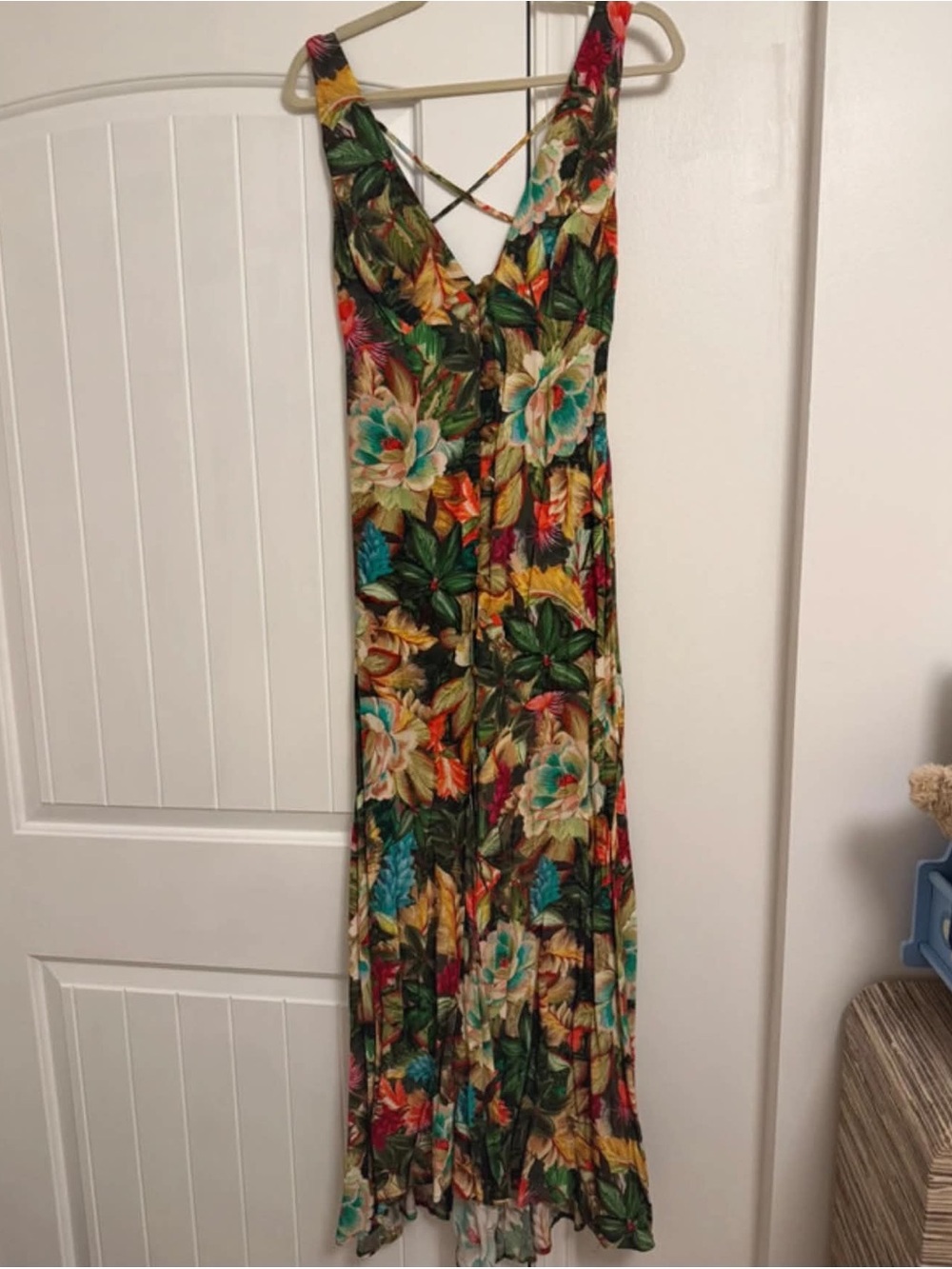 FARM Rio Tropical Floral Maxi Dress XS NWT Sheer Panel